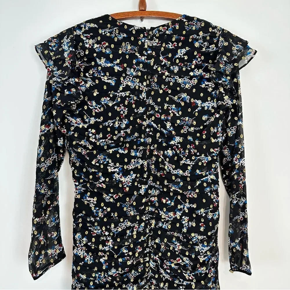 Veronica Beard Parc Printed Silk Blend Dress Size 8 - Picture 10 of 11